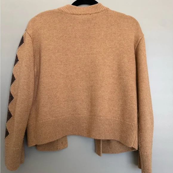 Rails Women's Camel Knit Button-Front Sweater with Black Horse Motif - Picture 3 of 4